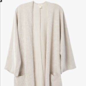Donni ribbed cardigan- grayish oatmeal color